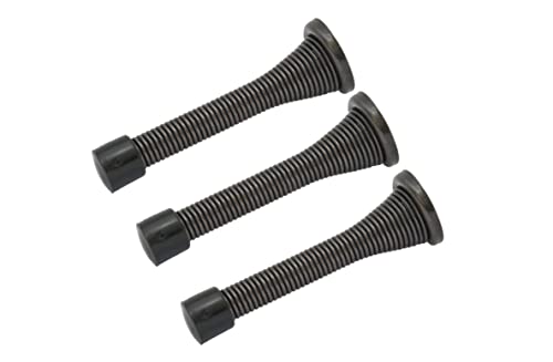 Qcaa Flexible Spring Door Stop Bumper, 3-1/8", Steel, Orb Oil Rubbed Bronze, 3 Pack, Made In Taiwan #TOP22