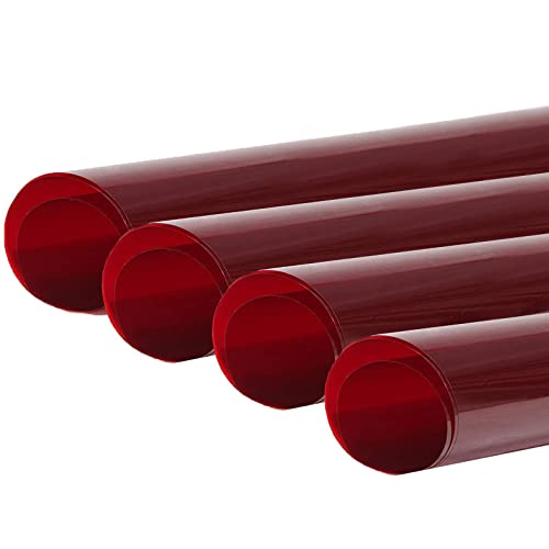 PYXEL STUDIO 4pcs Filtre de Gel en Couleur 50x40cm, Filtre Transparent de Correction d'Eclairage pour Studio Vidéo, Gelatine Photo Filtres Gels Coloré Rouge Wratten pour Redhead Light 800W Cover