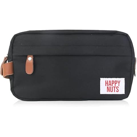 HAPPY NUTS Men's Toiletry Bag, Canvas Organizer Bag, TSA Approved (Black) Cover