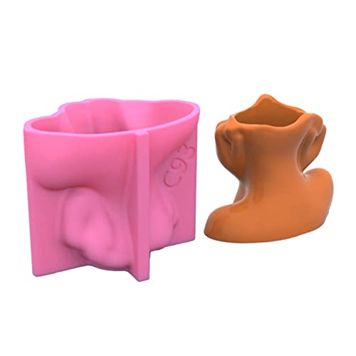 Fogun Cheek Support Faces Silicone Pot Mold Succulent Flowerpot Clay Cement Plaster Molds Diy Home Garden Flower Pots Mould #TOP1