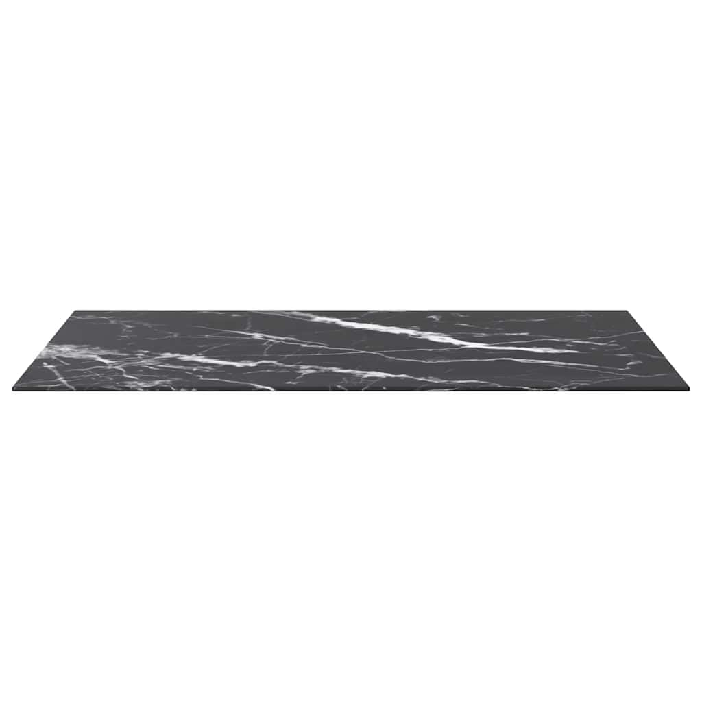 Tablero negro 100 x 62 cm, vidrio templado de 8 mm en elegante aspecto de mármol, resistente placa de cristal rectangular para mesa de comedor, mesa de centro y mesa auxiliar, fácil de