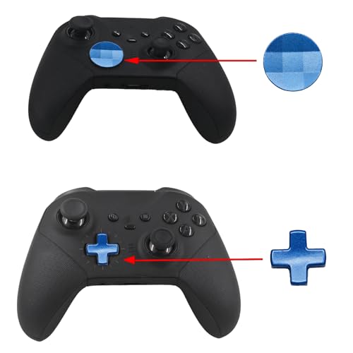 Image of 2 in 1 D-Pads for Xbox Elite 2 Core Controller Stainless Steel D-Pads for Xbox One Elite Series 2 Controller D-Pads Replacement for Xbox One Elite Series 1 Controller (Blue)