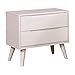 Allora 2-Drawer Mid-Century Solid Wood/Wood Veneer/MDF Nightstand in White