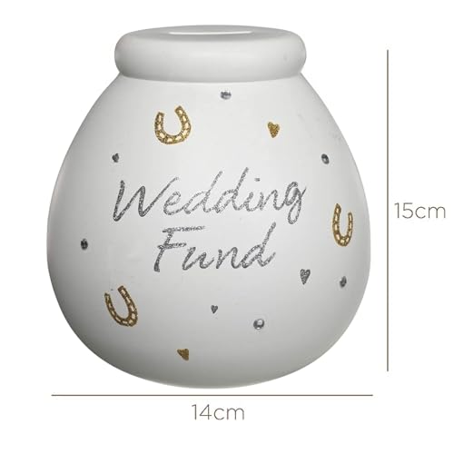 Pot of Dreams Wedding Fund Ceramic Money Pot – White Hand-Decorated Savings Jar for Coins & Notes – Smash to Open Gift Idea for Bride and Groom – Wedding Money Box – Decorative Home Piggy Bank - Image 3