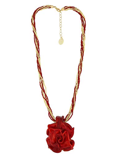 Collier femme rose rouge Murano un bijou chargé d'histoire italienne
