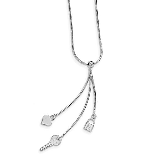 925 Sterling Silver Chain Padlock/key/heart Necklace Pendant Charm Love Drop Fine Jewelry For Women Gifts For Her