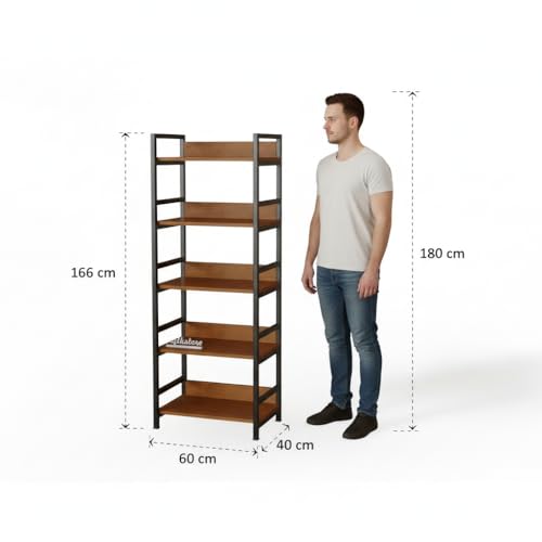 Image of RIZIK STORE 5-Tier Metal & Wooden Microwave Oven Stand - Multipurpose Extra Storage for Kitchen, Coffee Bar, Countertop, Bathroom (5 TIER)