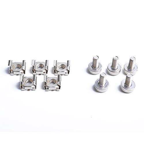 BEESCLOVER Auto Professional Cage Rack Nuts M6 + Bolt M6x20 A1829 5PCS
