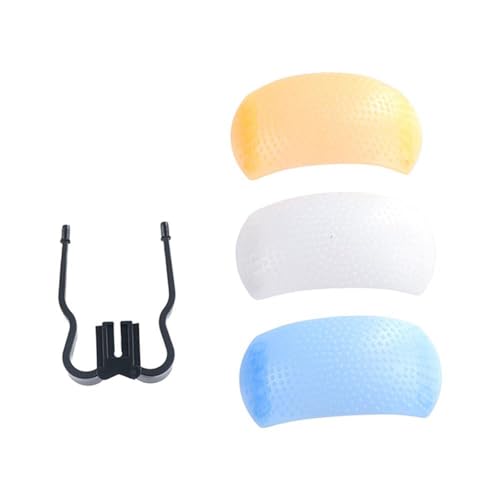 3 Color 3 in 1 Pop-Up Flash Diffuser Cover Kit, Adjustable Universal Professional Plastic Photography Flash Diffuser for DSLR SLR Cameras