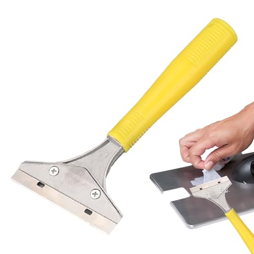 Grattoir en verre, grattoir de fenêtre avec tête en aluminium, grattoir de peinture multifonctionnel, outil en verre avec poignée antidérapante, grattoir de fenêtre, grattoir en verre portable paire