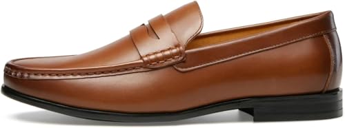 Image of Journey West Mens Genuine Leather Dress Shoes Slip on Penny Loafers for Men