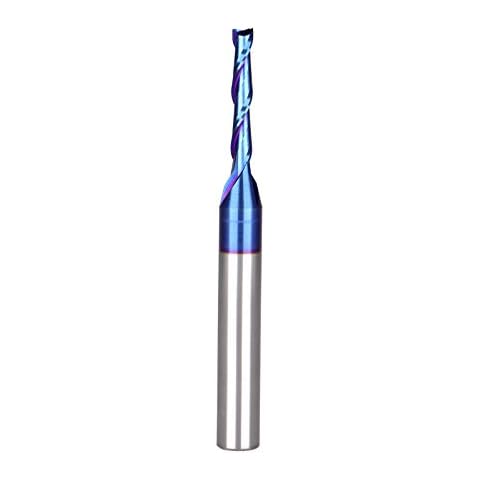 Jiiolioa S2112G CNC Router Bits 1/4 Inch Shank 1/8 inch Cutting Diamete Spiral Up Cut End Mill with Nano Blue Coating for Carving Standard milling, Finish and Boring … Cover