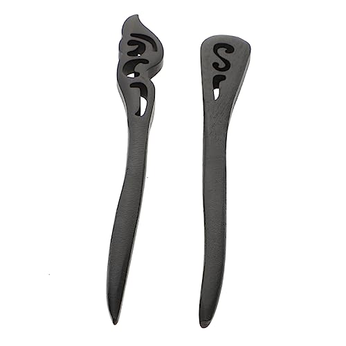 Homoyoyo 2個 ?K檀木髪飾り ヘアピン 木製髪留め 和風髪箸 髪まとめ用 耐久性高く頭皮に優しい 女性用パーティー コスチューム向け