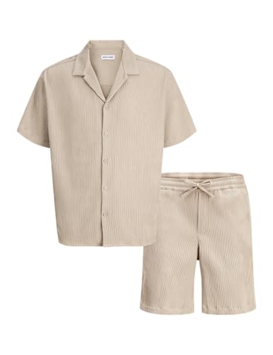 JACK & JONES Jjeharrison Resort SS Sn Set MP T-Shirt, Corde, XS (Lot de 2) Hommes