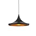 Produktbild Glighone Modern Pendelleuchte Schwarz Industrie Hängeampe Metall Retro-Deckenleuchte E27 36cm für Esstisch Esszimmer Wohnzimmer Schlafzimmer Küche Flur Bar Cafe´ .(außen schwarz innen gold)