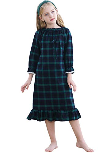 Image of Girls Princess Nightgown,Winter Long Sleeve Flannel Nightdress Pajamas Dress Kids 3-12 Years