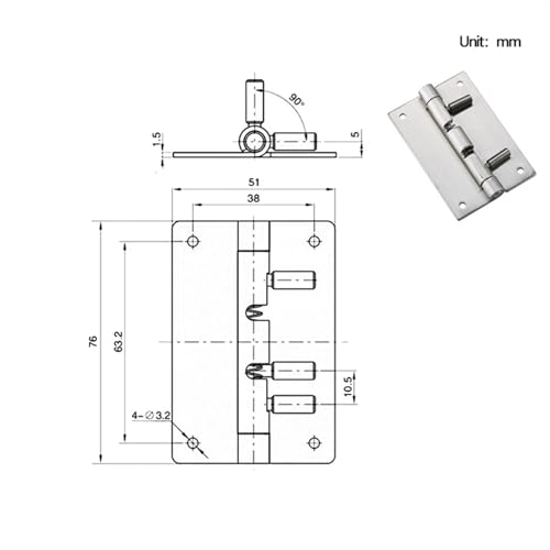 Charnière à ressort réglable en acier inoxydable pour boîte industrielle de distribution