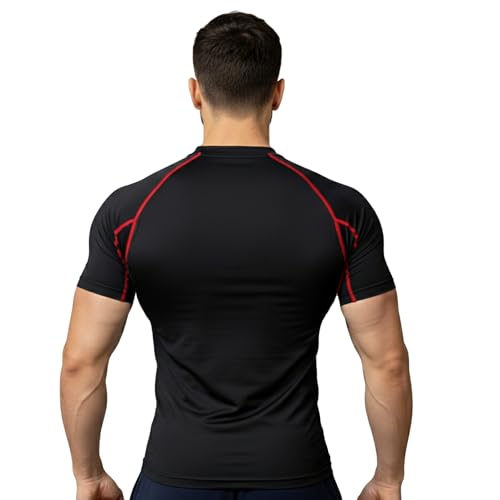 Image of NINQ Full Sleeve Compression, Workout, Round Neck, Down Shoulder T-Shirt - Men's Gym, Athletic & Sports Tights for Fitness
