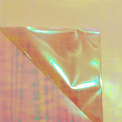 Image of Oasis Cellophane Sheets For Multipurpose Gift-Hamper Packaging 58x58cm, 20 Sheets, 50 Microns Flower Wrapping Double Side Holographic Peach Color