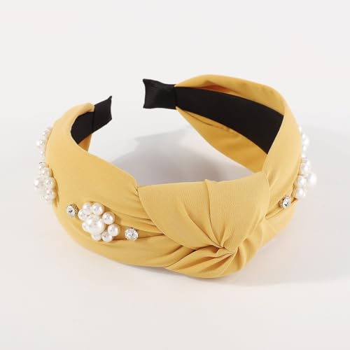 Bandeau fleur de perle rétro crâne haut avec strass couleur Argento - 5