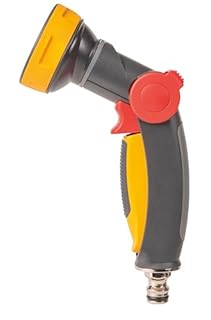 HOZELOCK - 8 Jet Multi Spray Metal Gun: Ideal for Precise Water Flow, 8 Spray Patterns: Cone, Jet, Angled, Fine Rose, Flat, Fine Mist, Shower, Centre Flow [100-101-499]