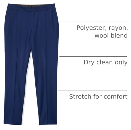 Image of Calvin Klein Boys Flat-Front Bi-Stretch Dress Pant, Straight Leg Fit, Belt Loops & Front Pockets