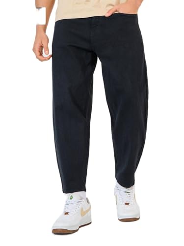 Image of Styli Men Solid Balloon Fit Jeans | Stretchable & Comfort, Mid-Rise Casual Denim Pants for Everyday Wear |Machine Washable