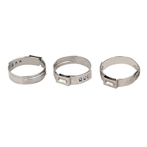 Aexit 22.4mm-25.6mm 304 Clamps Stainless Steel Adjustable Cable Pipe Tight Hose Strap Clamps Clamps 3pcs