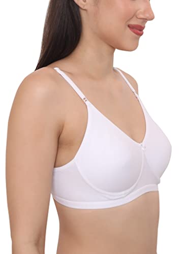 Image of GLAMORAS Women's Soft Poly Cotton Non Padded Wirefree Everyday T-Shirt Bra with Adjustable Straps | Seamless Cups Full Coverage Bra for Women Daily Use | Size 32-40, B, C & D Cup