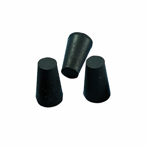 M29 Solid Tapered Natural Rubber Stopper, 37/64" Top Diameter, 25/64" Bottom Diameter, 00 Size, 31/32" Length
