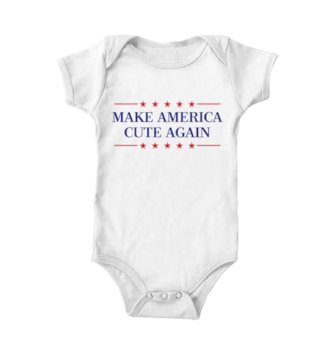 Tcombo Make America Cute Again - MAGA Trump Bodysuit (White Newborn)