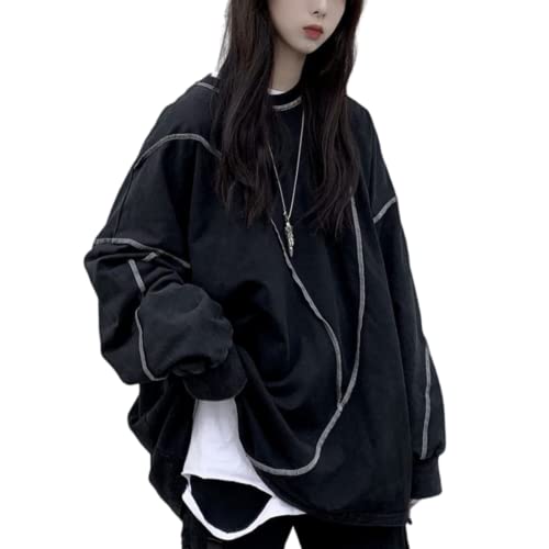 Sudadera coreana Y2K Dark Academia para mujer, estilo gótico, Harajuku Emo Alt, de...
