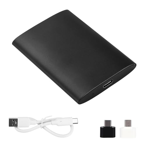 2TB Portable External Hard Drive HDD, USB 3.0 & USB C Slim Hard Disk Compatible with Phone, PC, Mac, Xbox One, Window, Gaming, Laptop and Desktop, Ultra Fast - Black