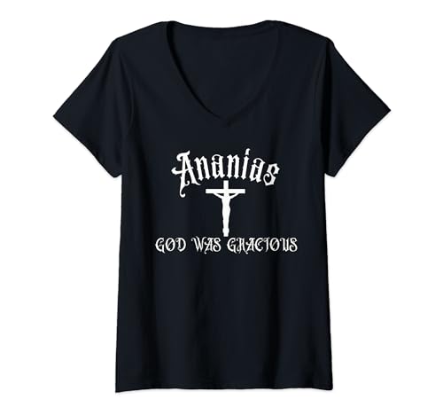 Biblical Names Ananias God Was Gracious Personalized Name V-Neck T-Shirt