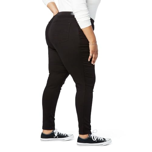 Levi Strauss Signature Gold Women's Totally Shaping Pull-on Skinny Jeans Mid-Rise Stretch Denim (Available in Plus Size), Noir, 18 Short2