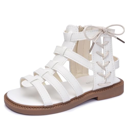 Image of Skeblo Girls Rivet Gladiator Sandals Summer Princess Dress Strappy Flats Zip Up Boots Shoes