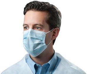 Tronex 5040B Mask, Procedure, Spun Bond, Ear Loops, Fluid-Resistant, Blue, Unisize