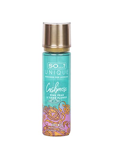 SO…? Unique Cashmere Body Mist – 150ml | Pink Pear & TIARE Flower Fragrance mist | Long lasting perfume mist | Body spray for women | Mix & Match your So…? Unique Scents