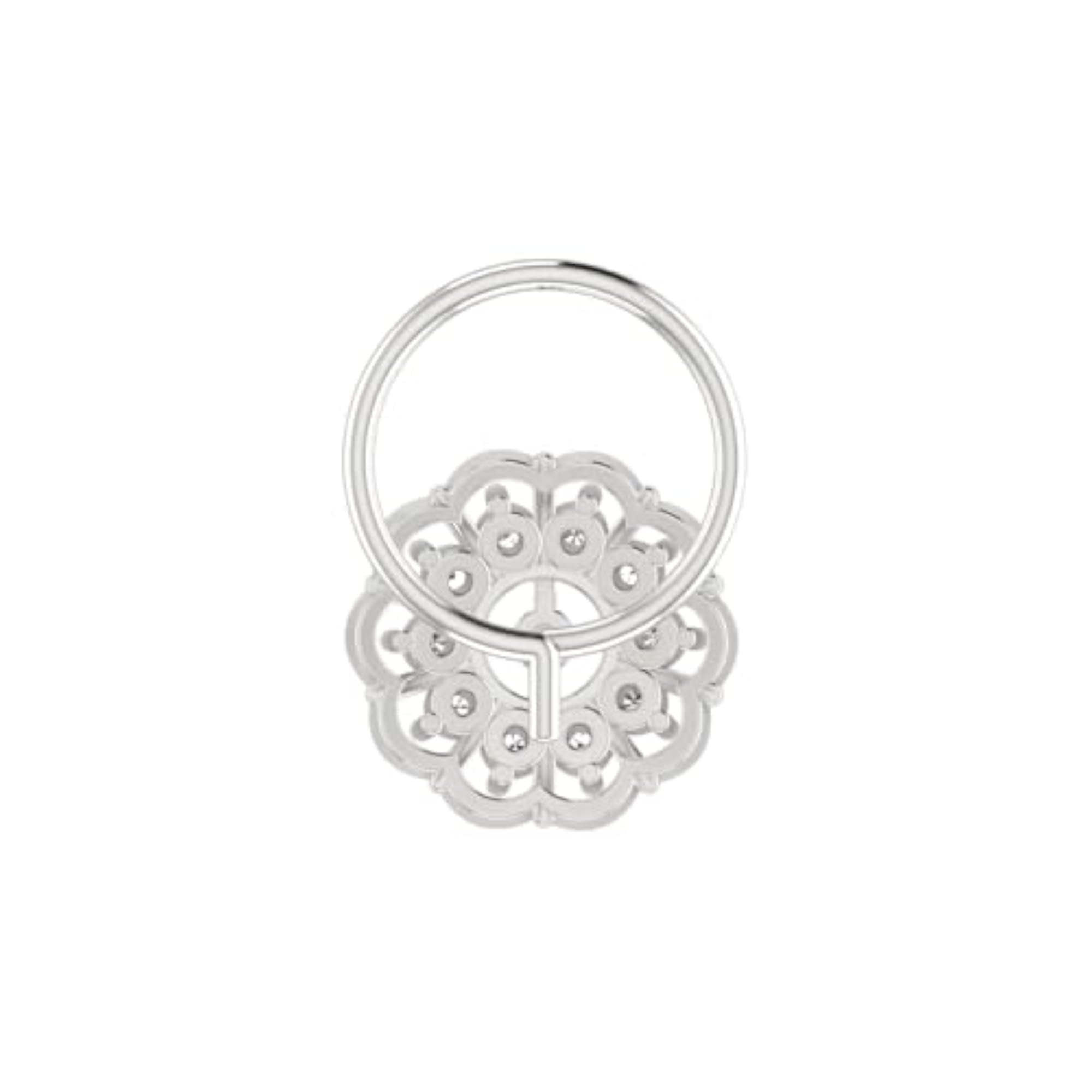 9K BIS Hallmarked White Gold Stud Nosering