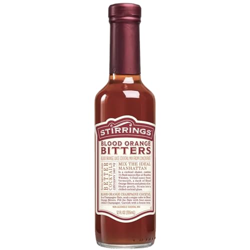 Stirrings Blood Orange Bitters 355ml Bottle - Real Ingredients No Preservatives Low Calories - Drink...