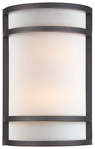 Minka Lavery Wall Sconce Lighting 345-37B, Glass Damp Bath Vanity Fixture, 2 Light, 120 Watts, Bronze