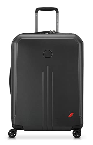 Image of DELSEY PARIS Allure 65CM Medium 4 Double Wheels Black Cabin Polycarbonate Hard-Sided Trolley Bag,Suitcase, Luggage