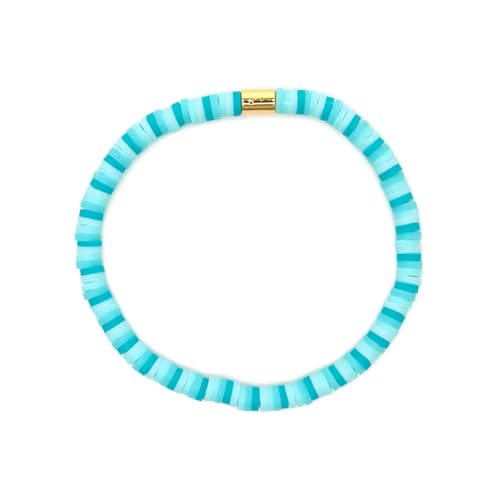 Pura Vida Bracelets Seascape Vinyl Disc Bead Stretch Bracelet for Women