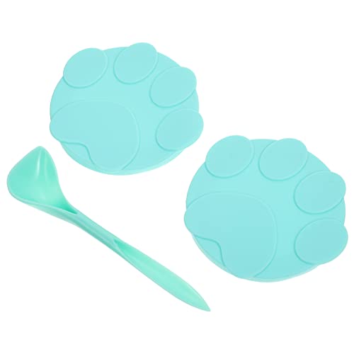 Angoily 1 Set Pet Can Lid Silicone Food Spoon Cat Food Supply Household Food Lid Cat Food Spoon Triple