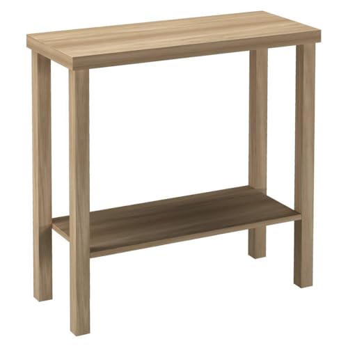 URBNLIVING 2-Tier Wooden Narrow Console Side Table Entryway Hallway Furniture Slim Storage & Display Table with Open Shelves Sturdy Construction Contemporary Finishes Ideal for Home and Office.