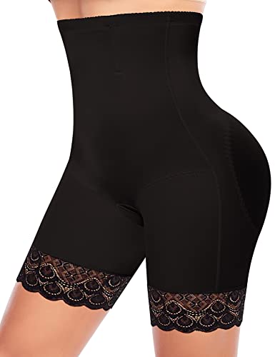 Derca Tummy Control Shapewear Shorts For Women High Waisted Body Shaper Thigh Slimmer Lace Slip Shorts Under Dresses (A# Black-With Lace,Large) #TOP5