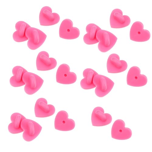 Homoyoyo Heart Shaped Pin Backs 100 Pcs Rubber Lapel Pin Backs for Brooch Clasps DIY Craft Supplies