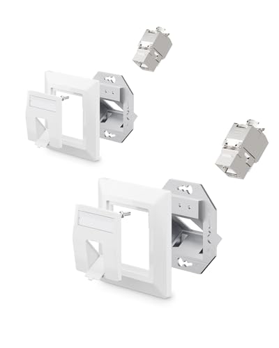 Contenuto Della Confezione: 1x Presa di rete RJ45, 1 x coperchio per presa di rete da incasso, 1 x modulo keystone cat6a schermato. Velocità di trasmissione fino a 10 Gbit/s, larghezza di banda fino a 500 MHz.