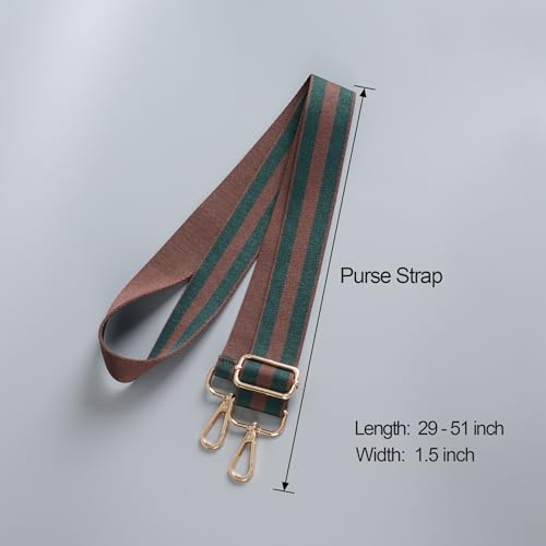 Image of chushui Wide Bag Strap Replacement Crossbody Shoulder Strap Adjustable, Classic Striped Preppy Vertical Stripe Woven with Gold Hardware 29-51 Inches for Purses Handbags Totes