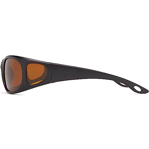 Fisherman Eyewear Men's Grander Polarized Rectangular Sunglasses, Black, 37mm,58mm,140mm3